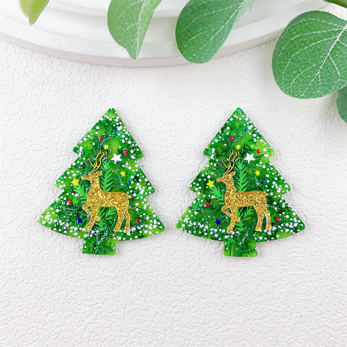 Wholesale 10pcs Acrylic Double Layer Christmas  Pendant
