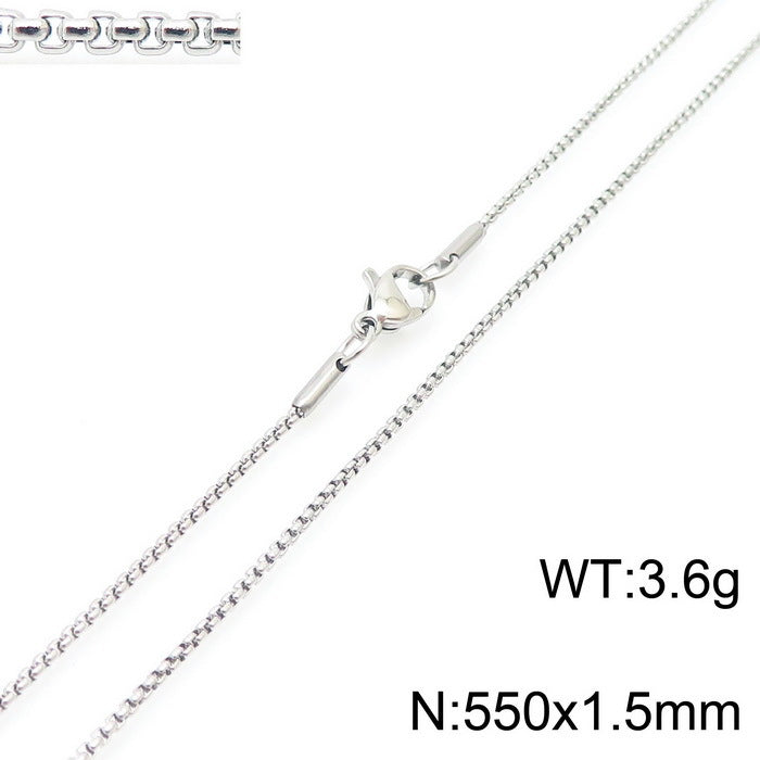 Wholesale Electroplated 18K Gold Square Pearls Titanium Steel Necklaces ACC-NE-KaLun005