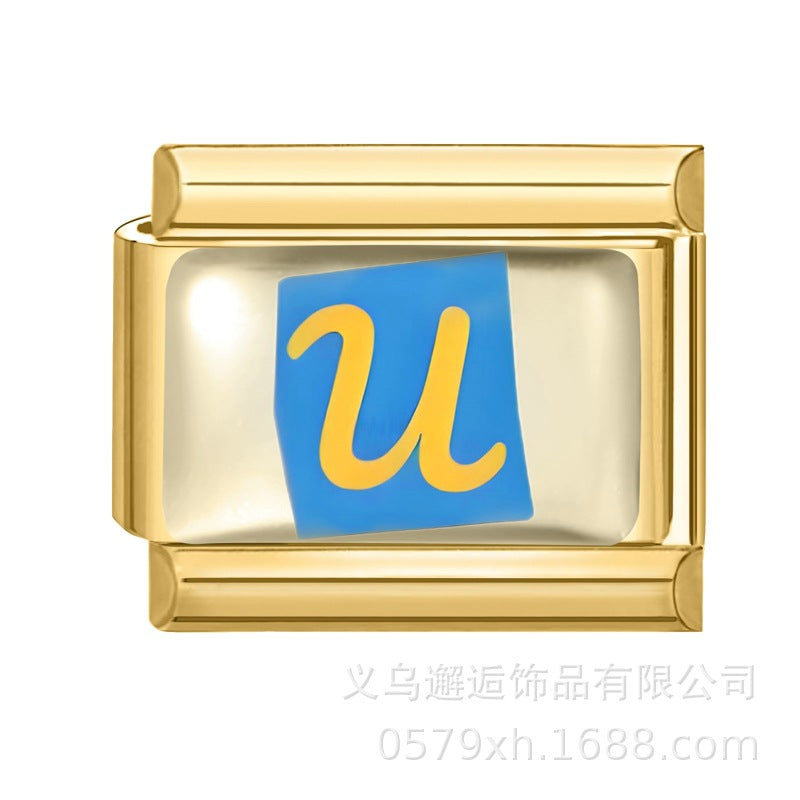 Wholesale 9mm Italian Charm Starter Bracelets DIY Letter Series Stainless Steel Composable Bracelet