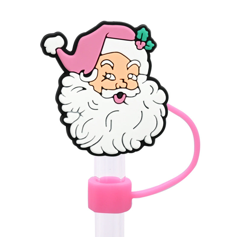 Wholesale Random 100pcs 8/10MM PVC Christmas Soft Straw Tube Cap