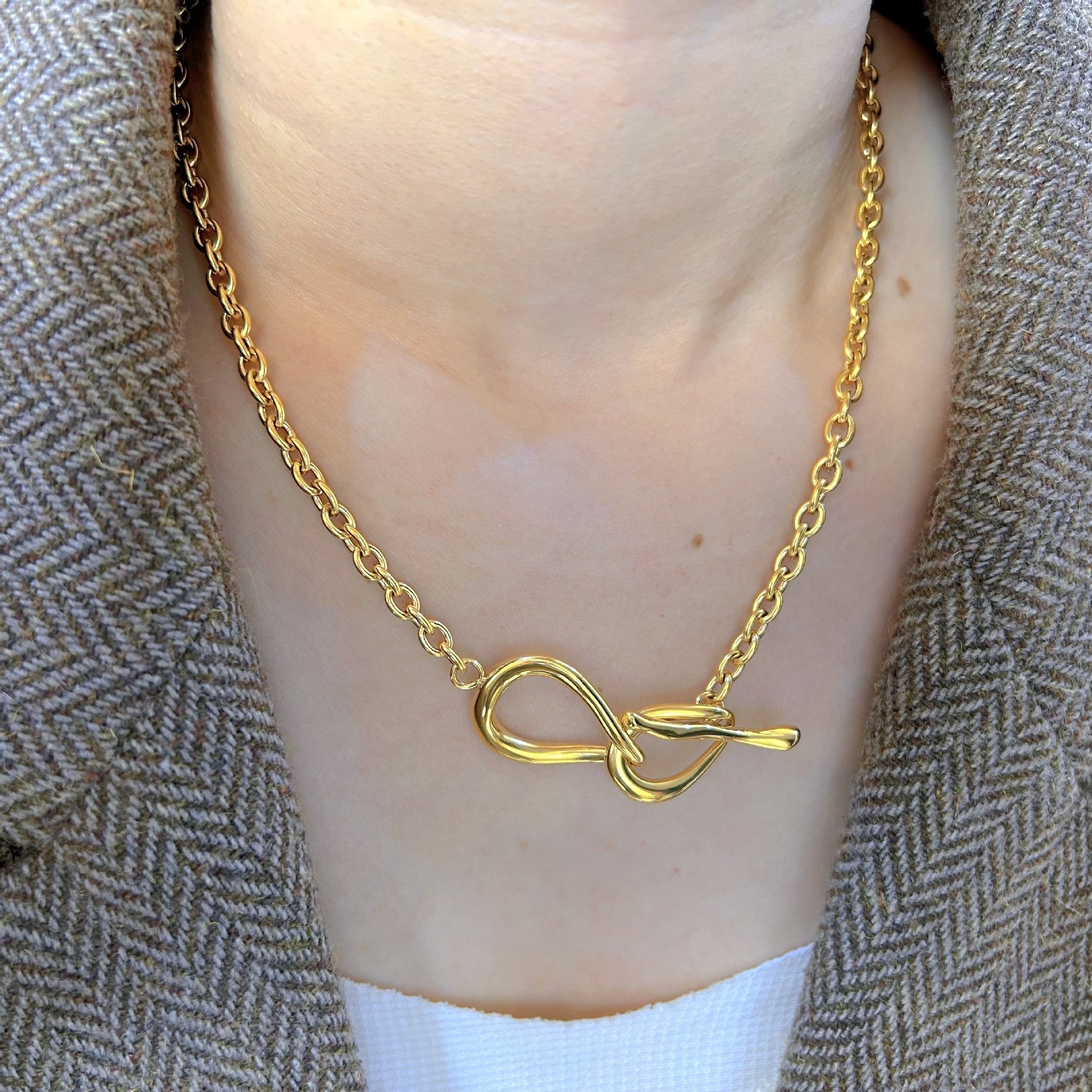 Wholesale Stainless Steel Natural Stone Colorful Beaded Necklace