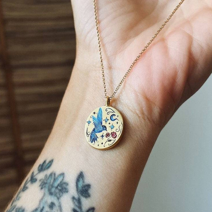 Wholesale Titanium Steel Painted Oil Dripping Rabbit Necklace