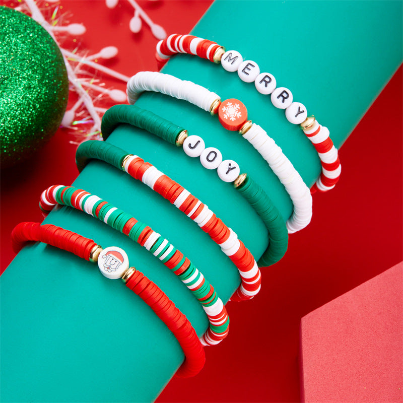 Wholesale Polymer clay beaded bracelet Christmas ornaments
