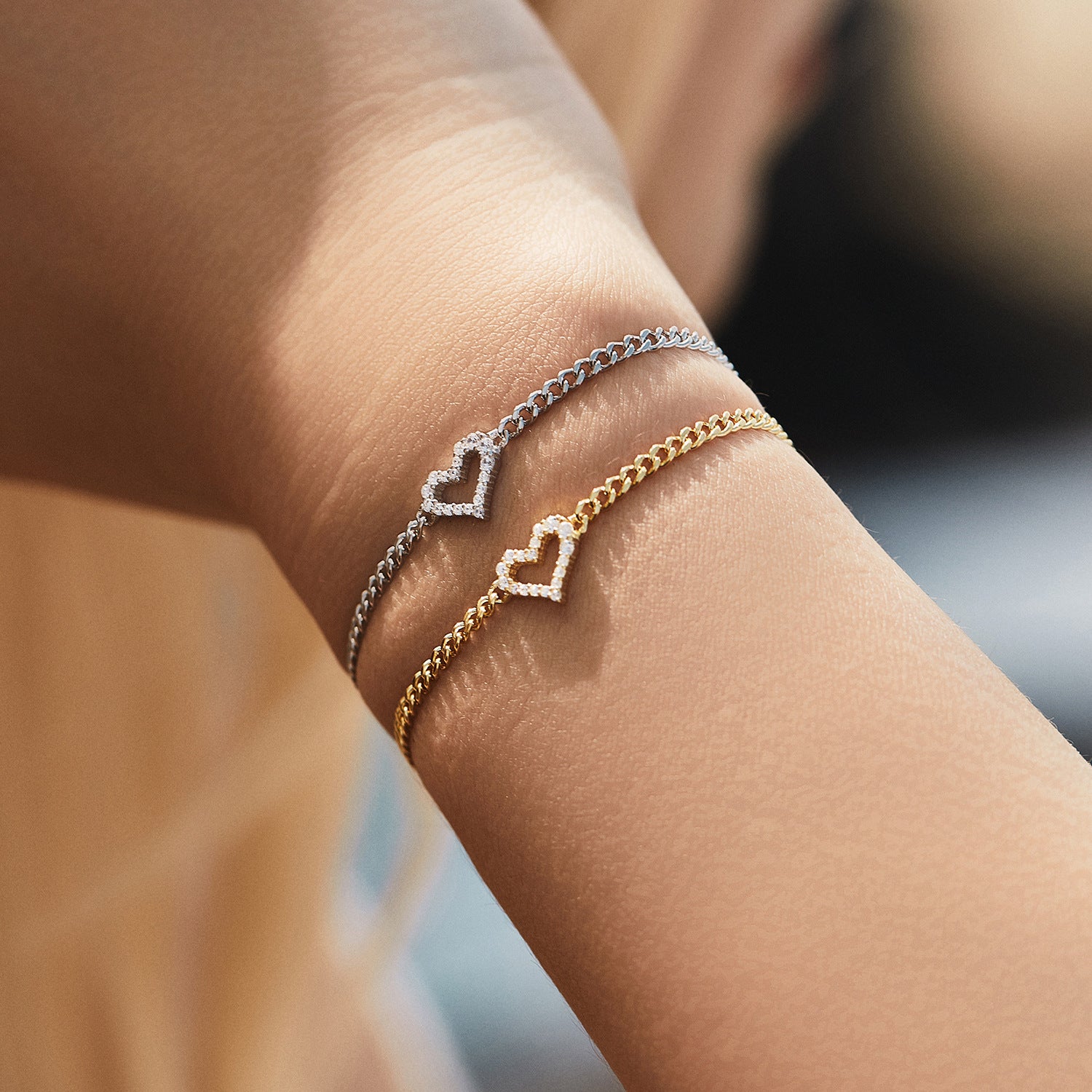 Wholesale Diamond s925 Sterling Silver  Light Luxury Diamond Irregular Love Bracelet