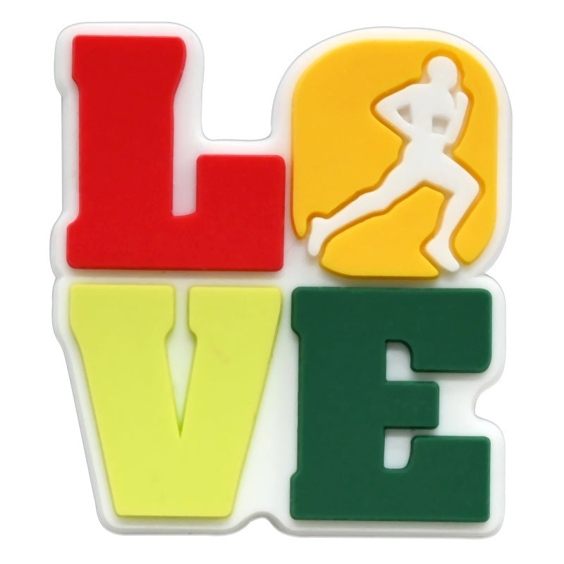 Decorazione casuale all'ingrosso della fibbia della scarpa in gomma morbida del PVC di serie di maratona da 100 pezzi