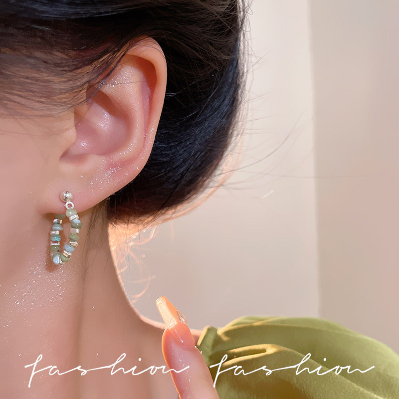 Wholesale  Colorful Broken Silver Beaded Earrings