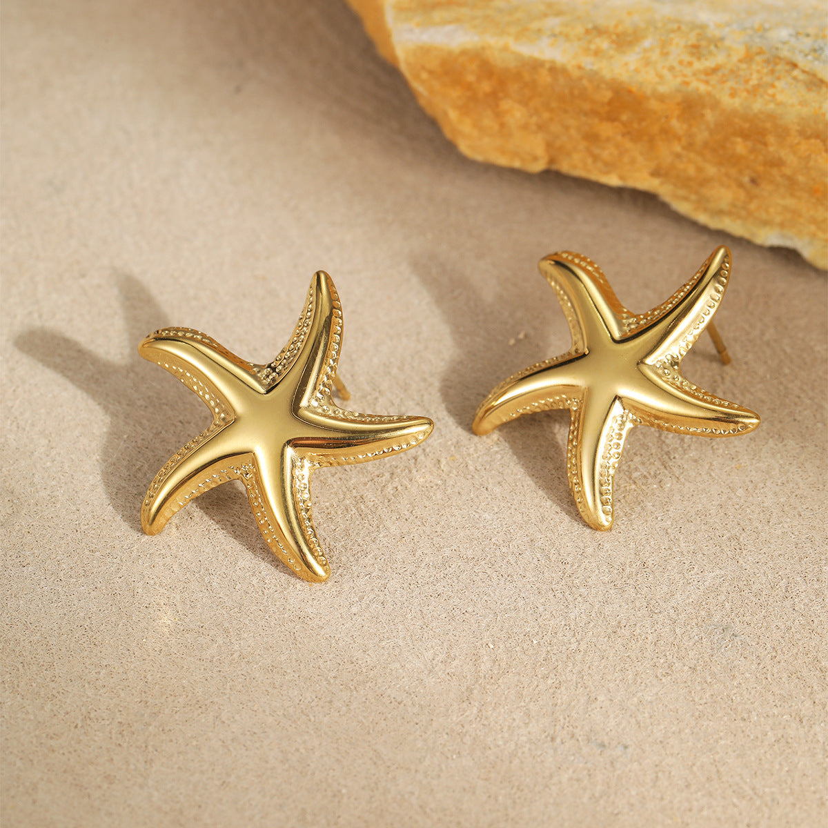 Wholesale Stainless Steel  Marine Style Summer  Seahorse Starfish Diamond Earrings