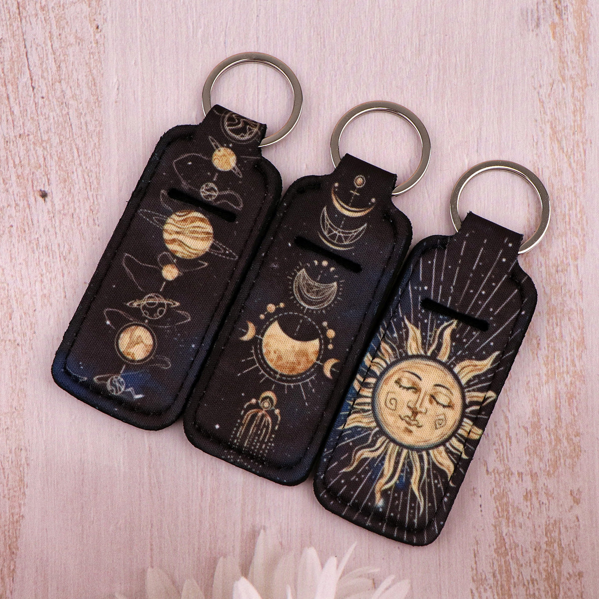 Wholesale 6pcs Moon Phase Lipstick Cover Keychain