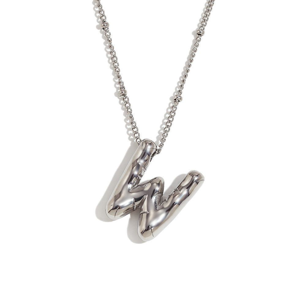 Wholesale Stainless Steel Plated 18K Gold Lettered Pendant Necklace ACC-NE-Mengj002