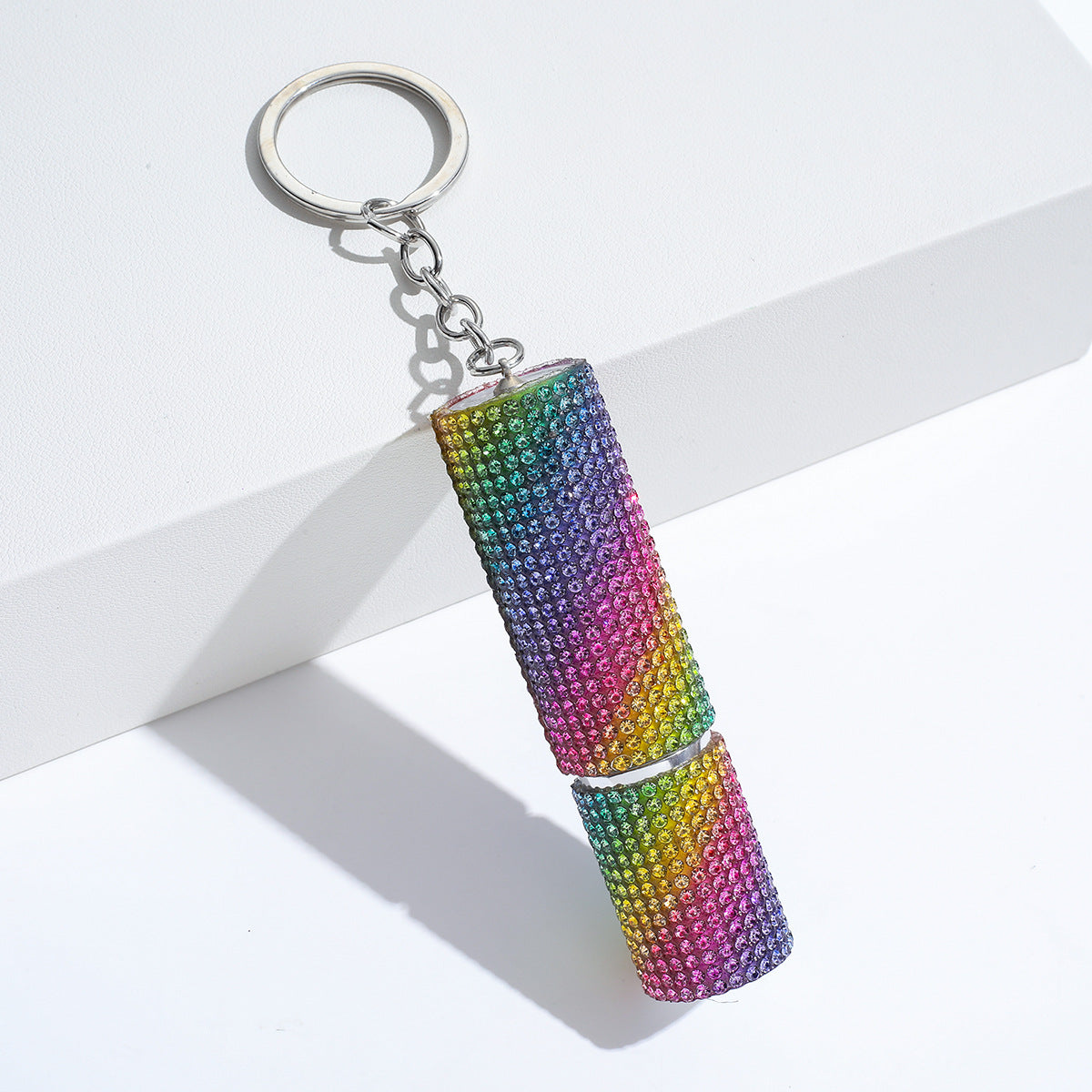 Wholesale colorful leopard print rhinestone perfume bottle portable multifunctional alloy keychain ACC-KC-ZhiYa003