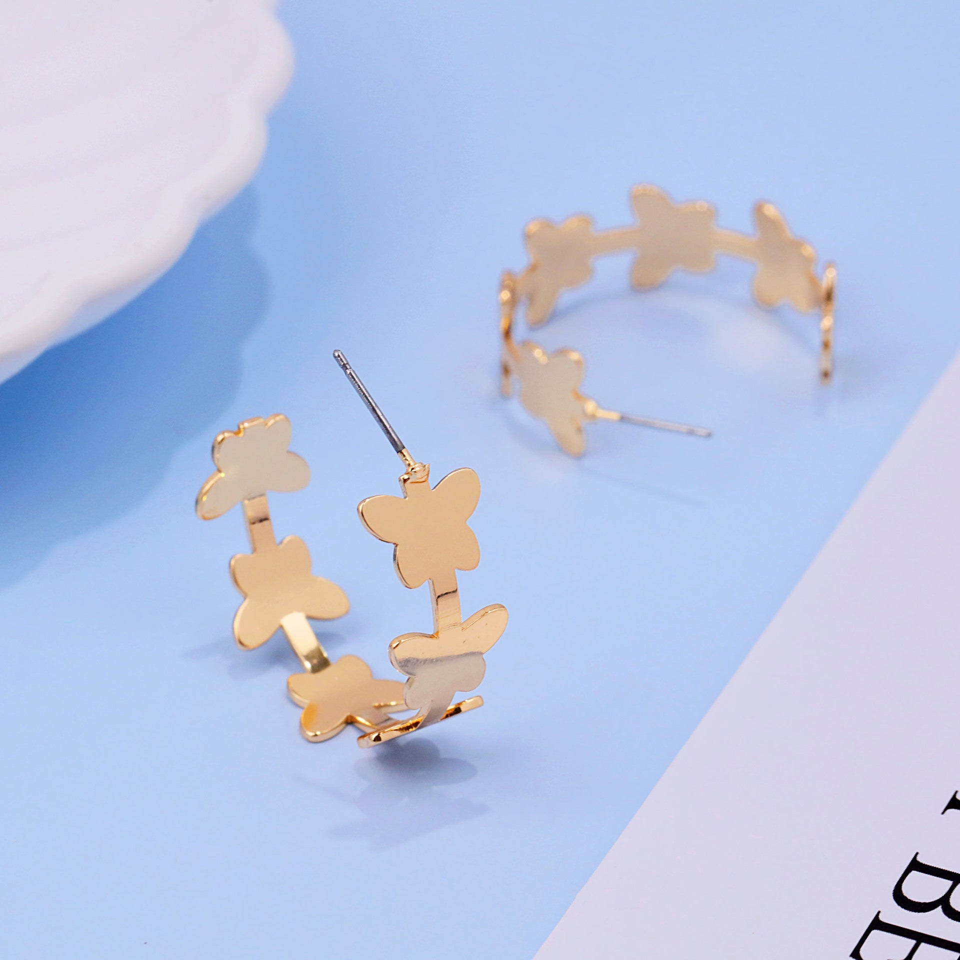Wholesale vintage butterfly hoop earrings