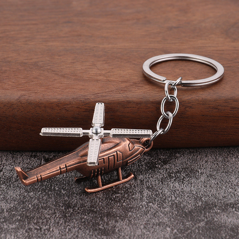 Wholesale Vintage Creative 3D Helicopter Car Keychain