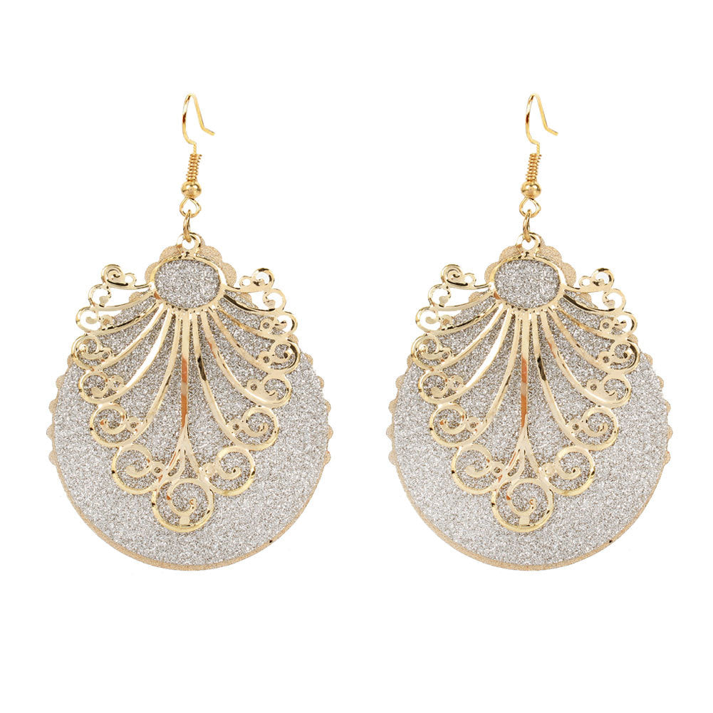Wholesale retro alloy leaf frosted earring