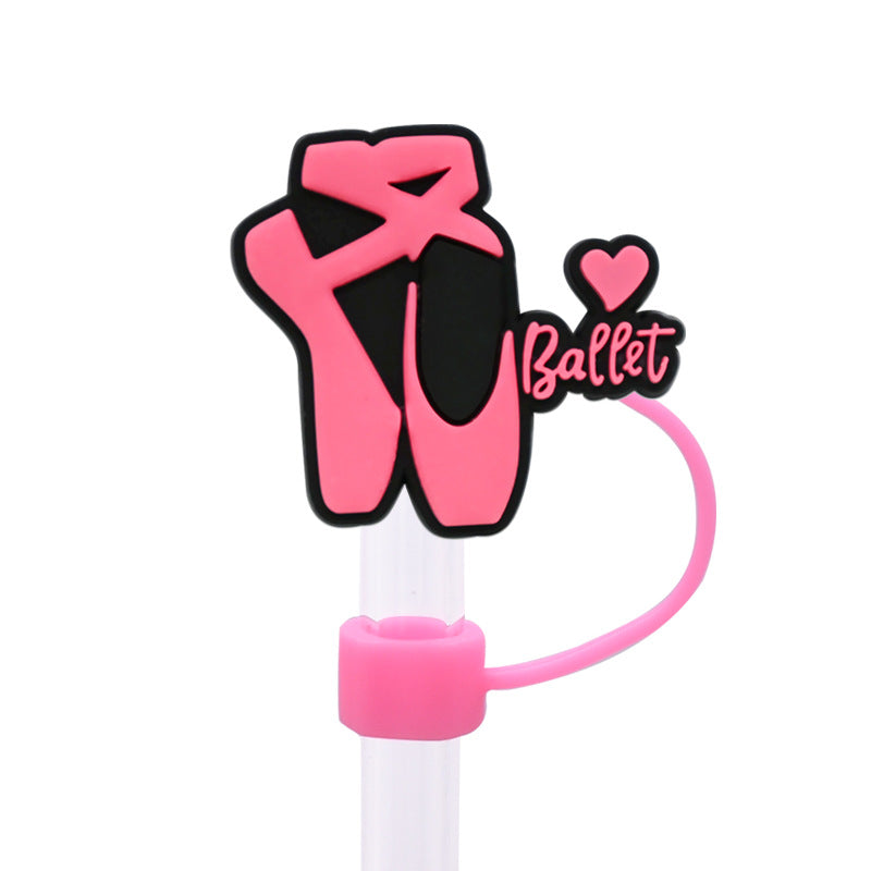 Wholesale Random 100pcs Ballet Series Straw Cover 10MM Straw Tube Cap