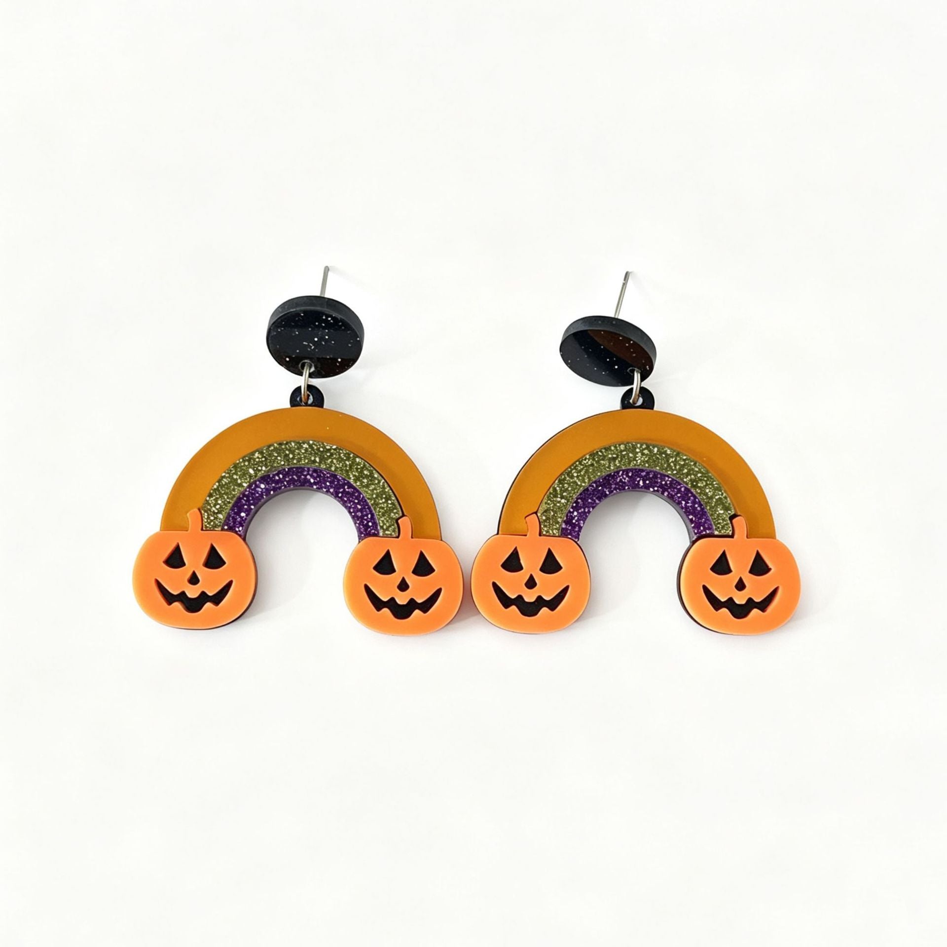 Wholesale Retro  Skull Acrylic Earrings For Women Pumpkin Rainbow Design Trendy Fashion Jewelry Accessory Gift