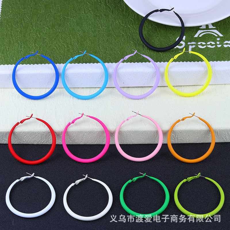 Wholesale Alloy Colorful Paint Simple Geometric Earrings