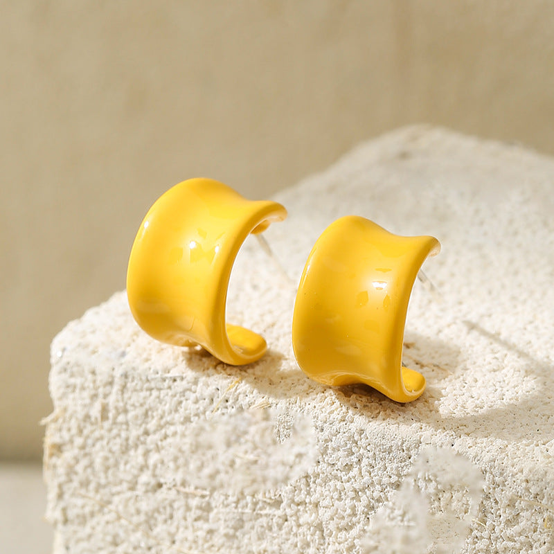Wholesale Oil-drip painted earrings