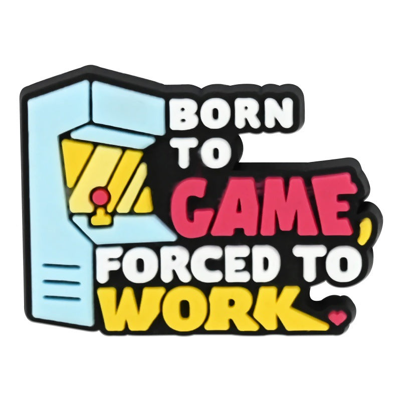 Wholesale  Random 100pcs phrase seriesPVC Soft Rubber Shoe Buckle Decoration