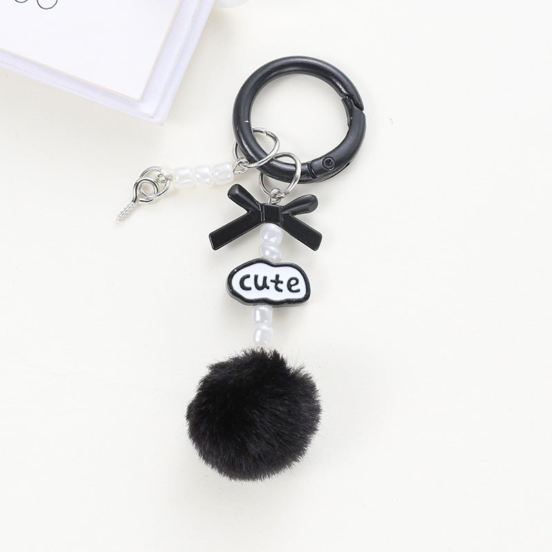 Wholesale Handmade beaded wool ball keychain