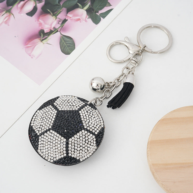 Wholesale  creative football basketball volleyball baseball hot diamond keychain