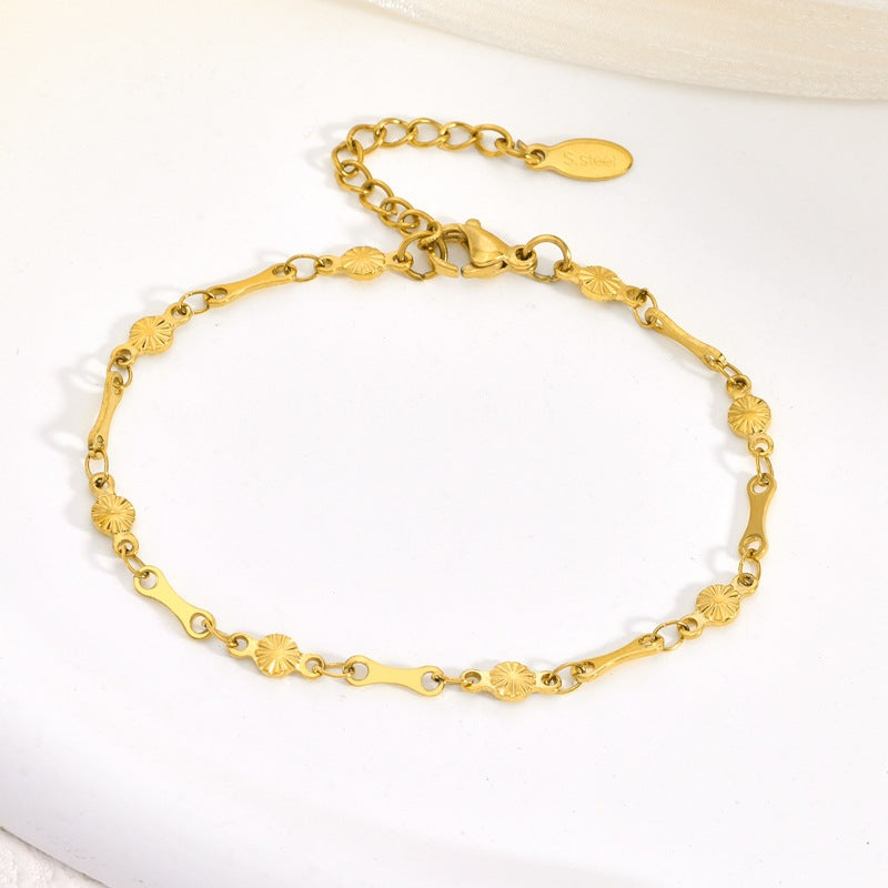 Wholesale Stainless steel gold heart cross five-pointed star bracelet