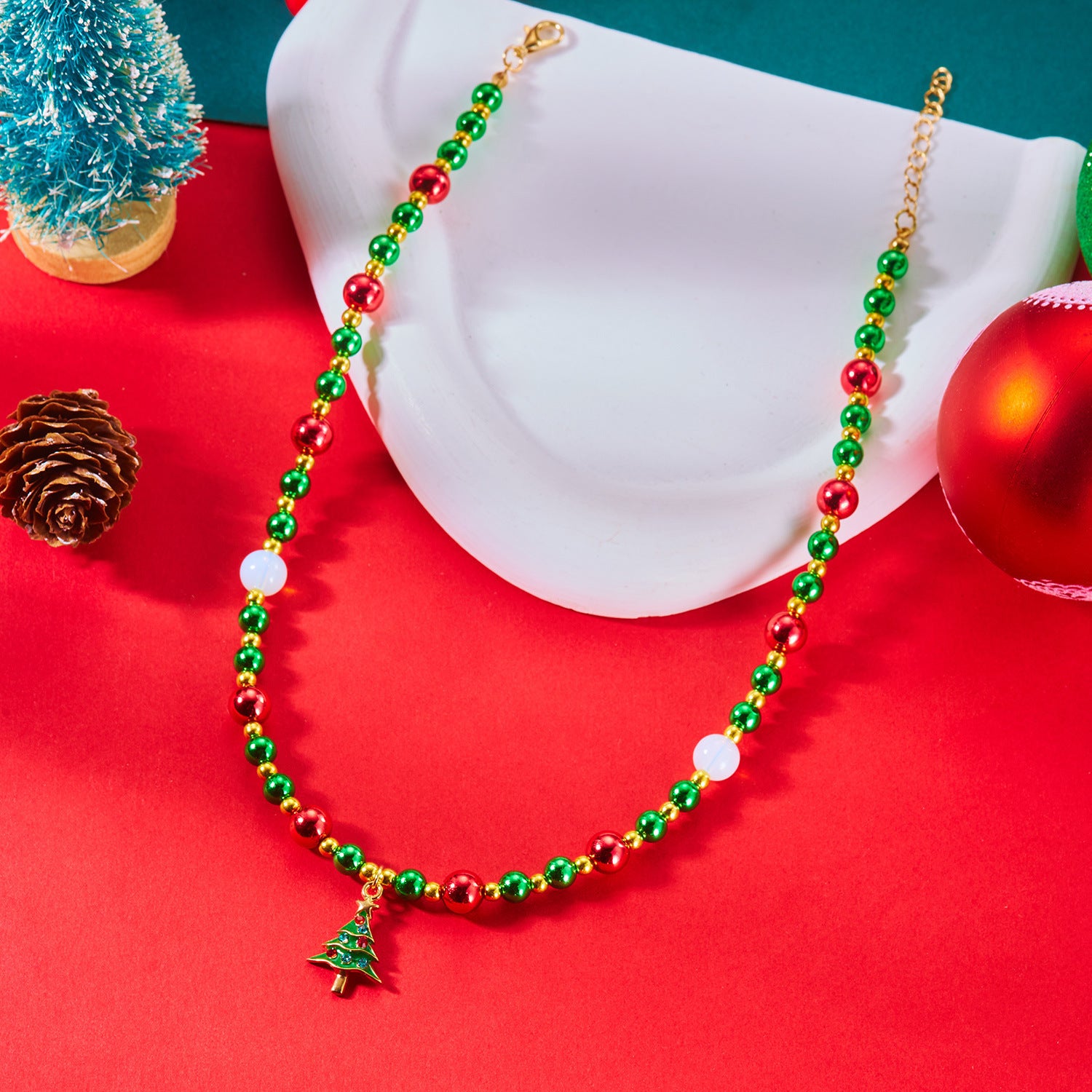 Wholesale  Christmas Handmade Colorful Beaded Necklace
