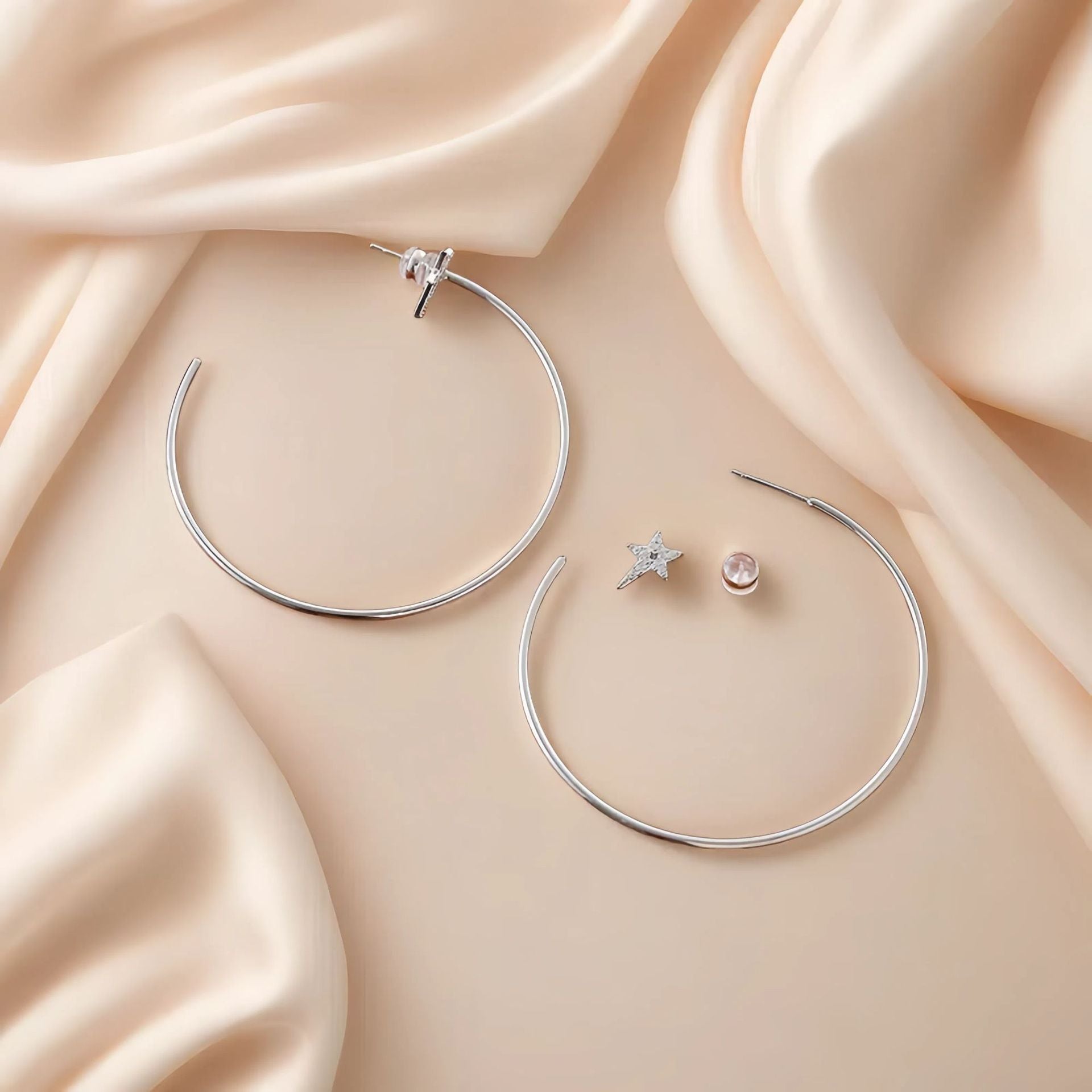 Wholesale big hoop earrings star earrings