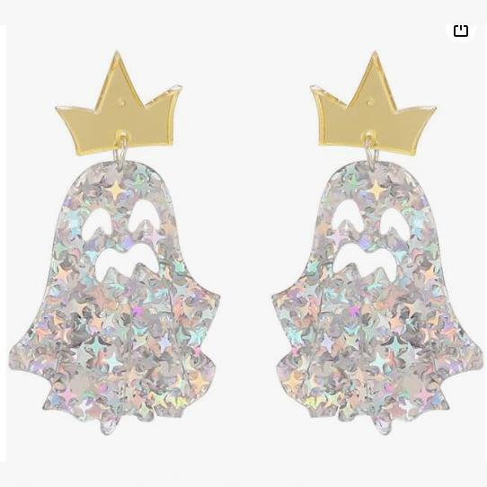 Wholesale Halloween Ghost Cat Bat Acrylic Niche Personality Printed Earrings