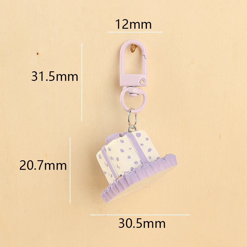 Keychain de gâteau d'anniversaire stéréo en gros
