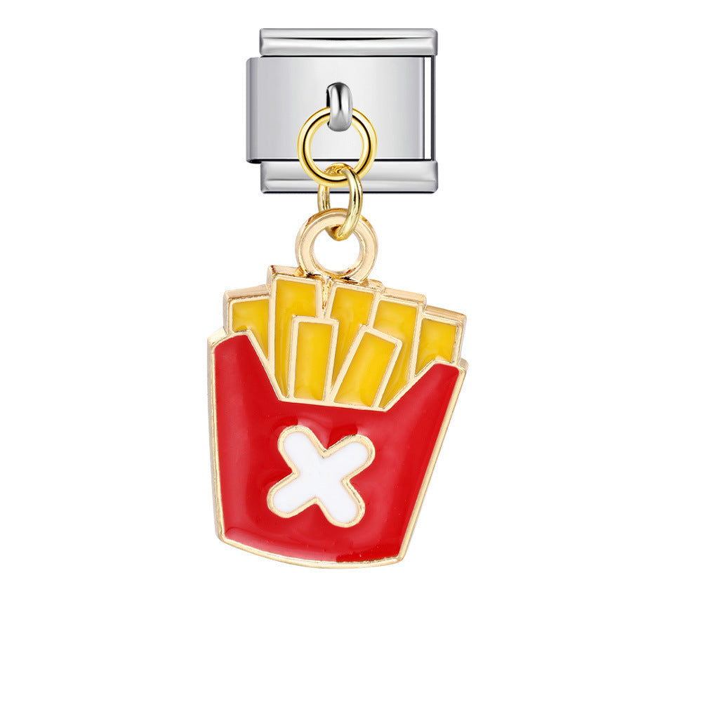 Wholesale Italian Charm Bracelet 9mm DIY Food series   Creative Stainless Steel Composable Bracelet