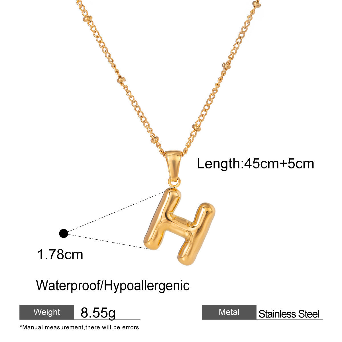 Wholesale Light Luxury Stainless Steel Initial Necklace