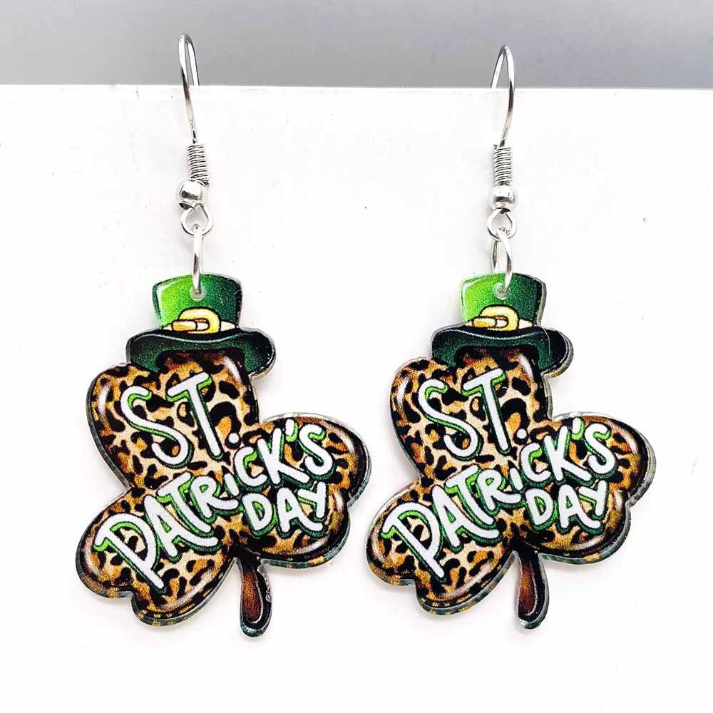 Wholesale St. Patrick's Day Irish Acrylic Earrings