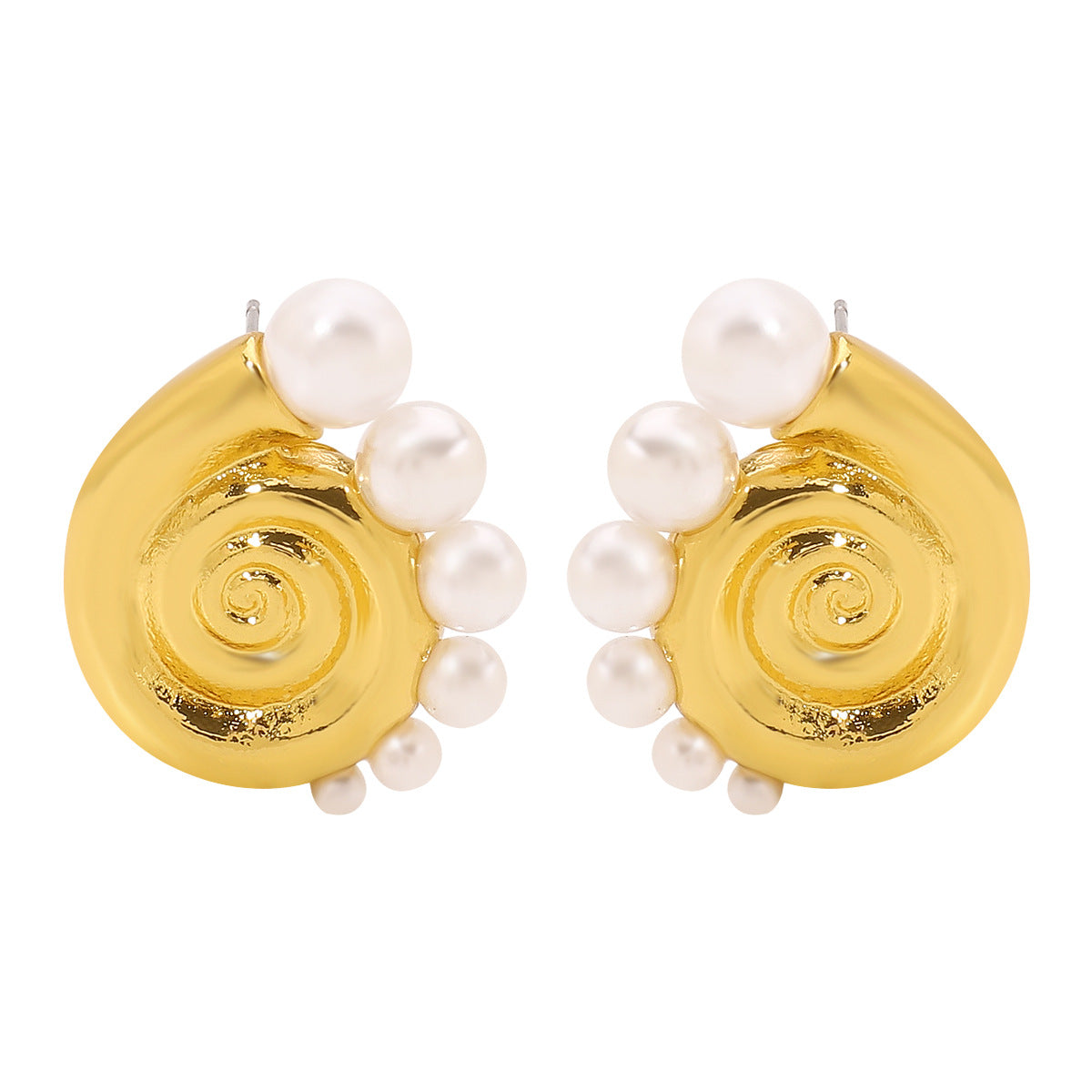 Wholesale Same Style Conch Pearl Earrings Necklace Ring Simple Casual Beach Style