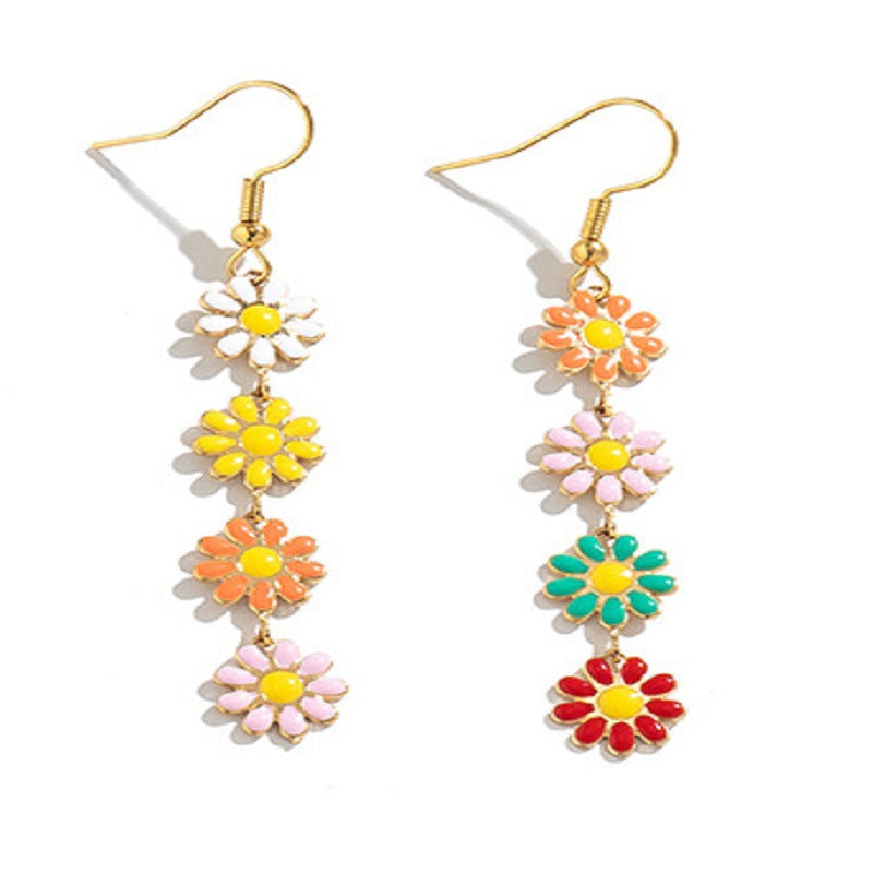 Wholesale  Painting Glaze Daisy Flower Necklace