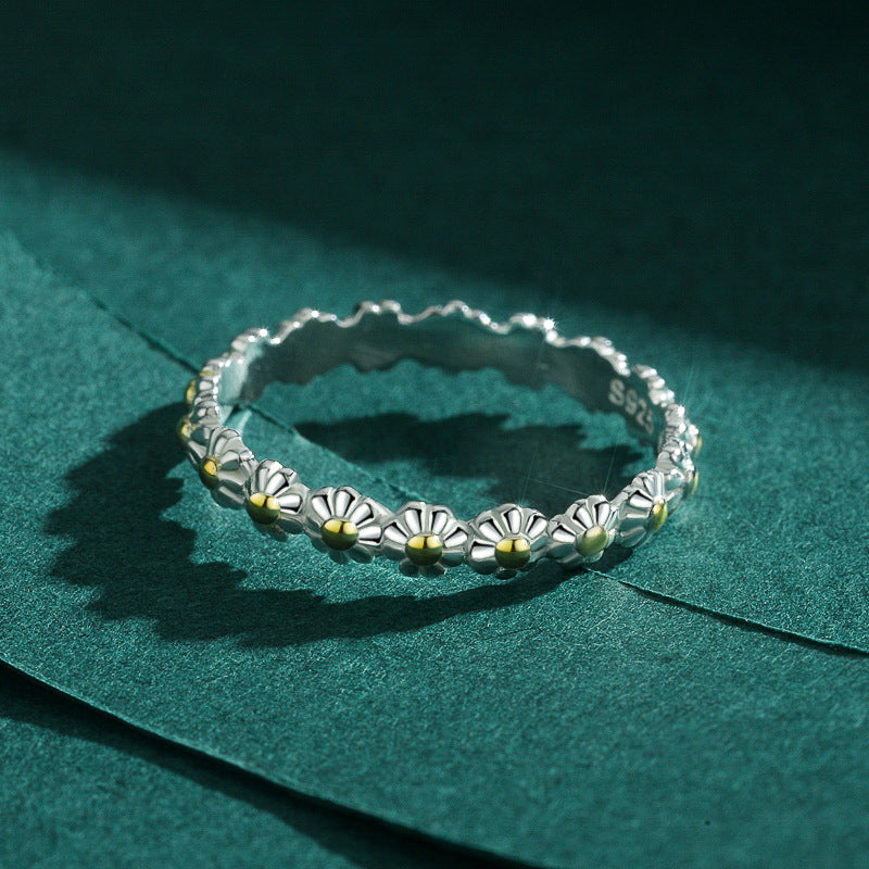 Wholesale  S925 Silver Daisy Flower Ring