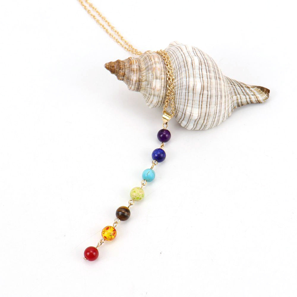 Wholesale  handmade natural stone multicolor agate colorful beads necklace