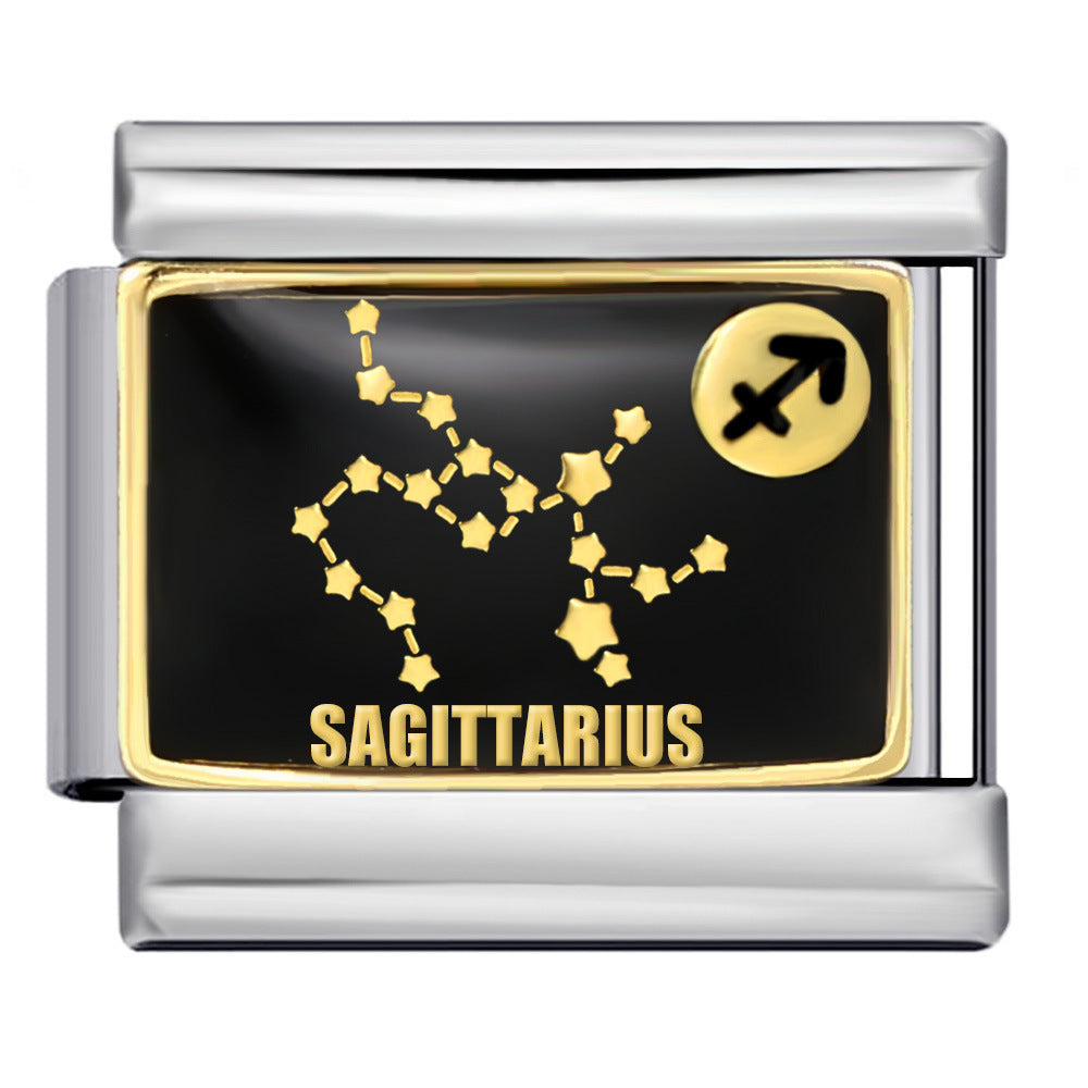 Wholesale 5pcs Italian Charm Bracelet 9mm DIY Splicing 12 Constellation Series Stainless Steel Composable Bracelet