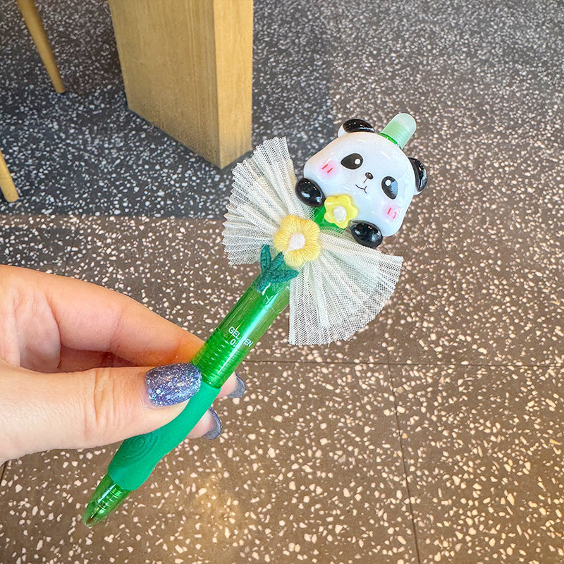 Wholesale  Creative Cute Panda Silk Bow Ballpoint Pen
