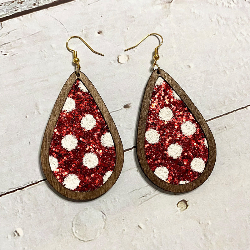 Wholesale  Christmas flash polka dot earrings
