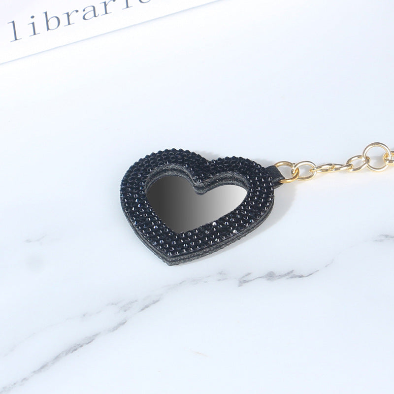 Wholesale Cute Diamond Small Heart Mirror Keychains ACC-KC-RuiJie004