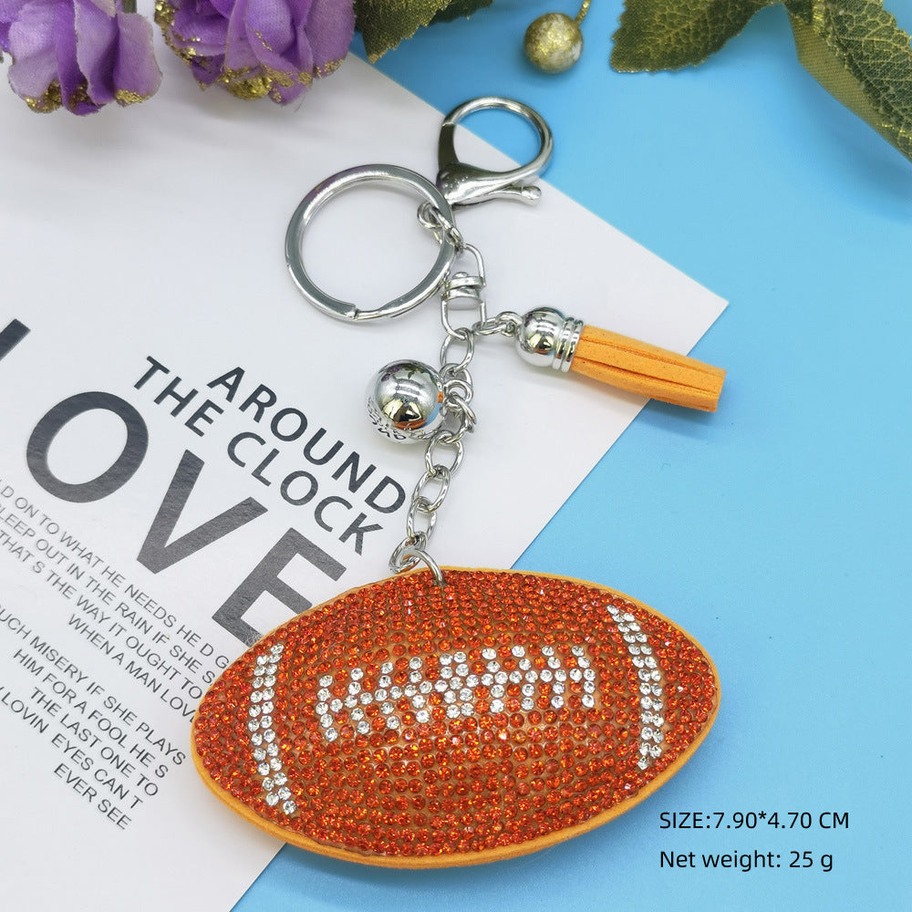 Wholesale  Diamond-encrusted Volleyball Keychain