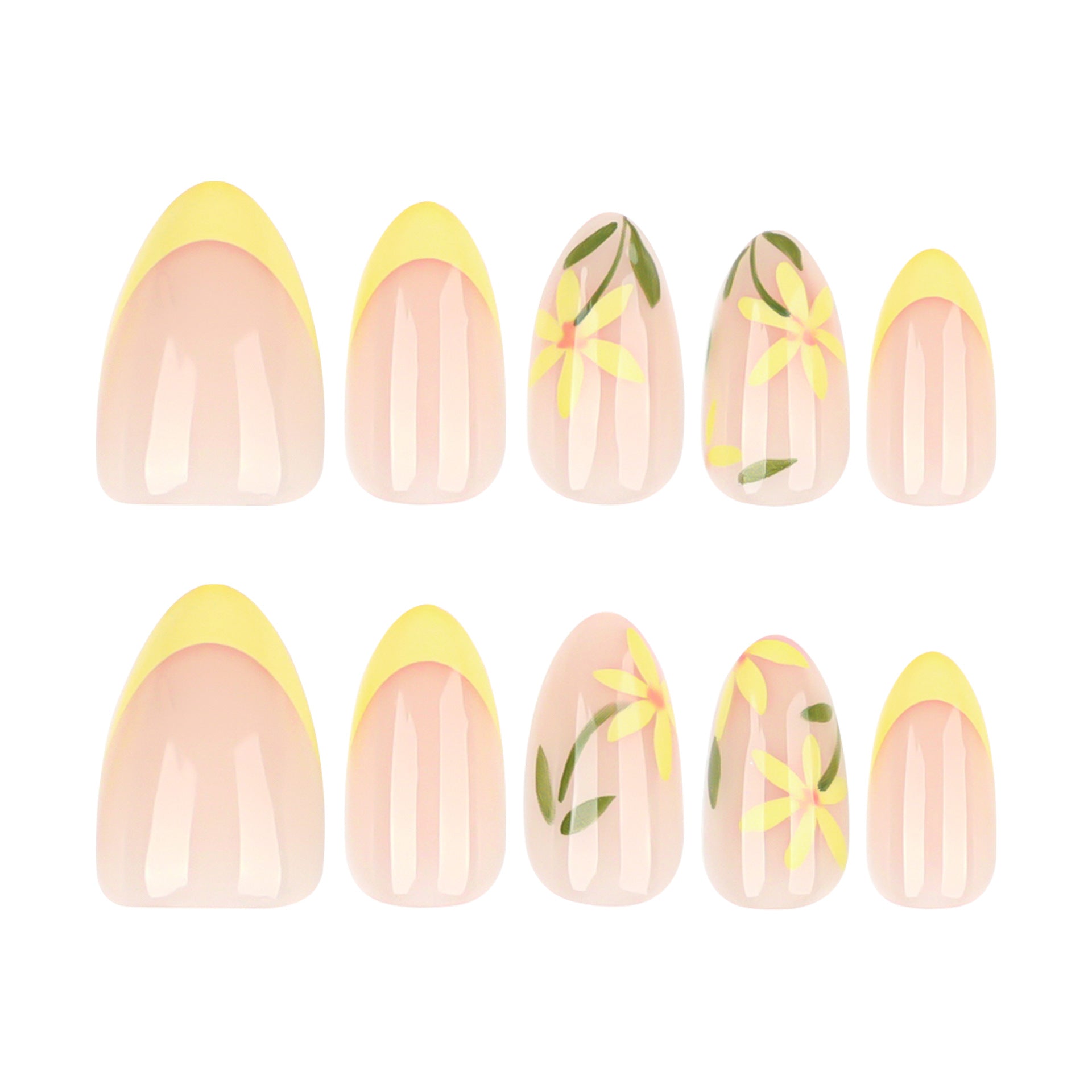 Wholesale 24 Pieces/box Yellow Flower Bow Nails Kits Nail Stickers