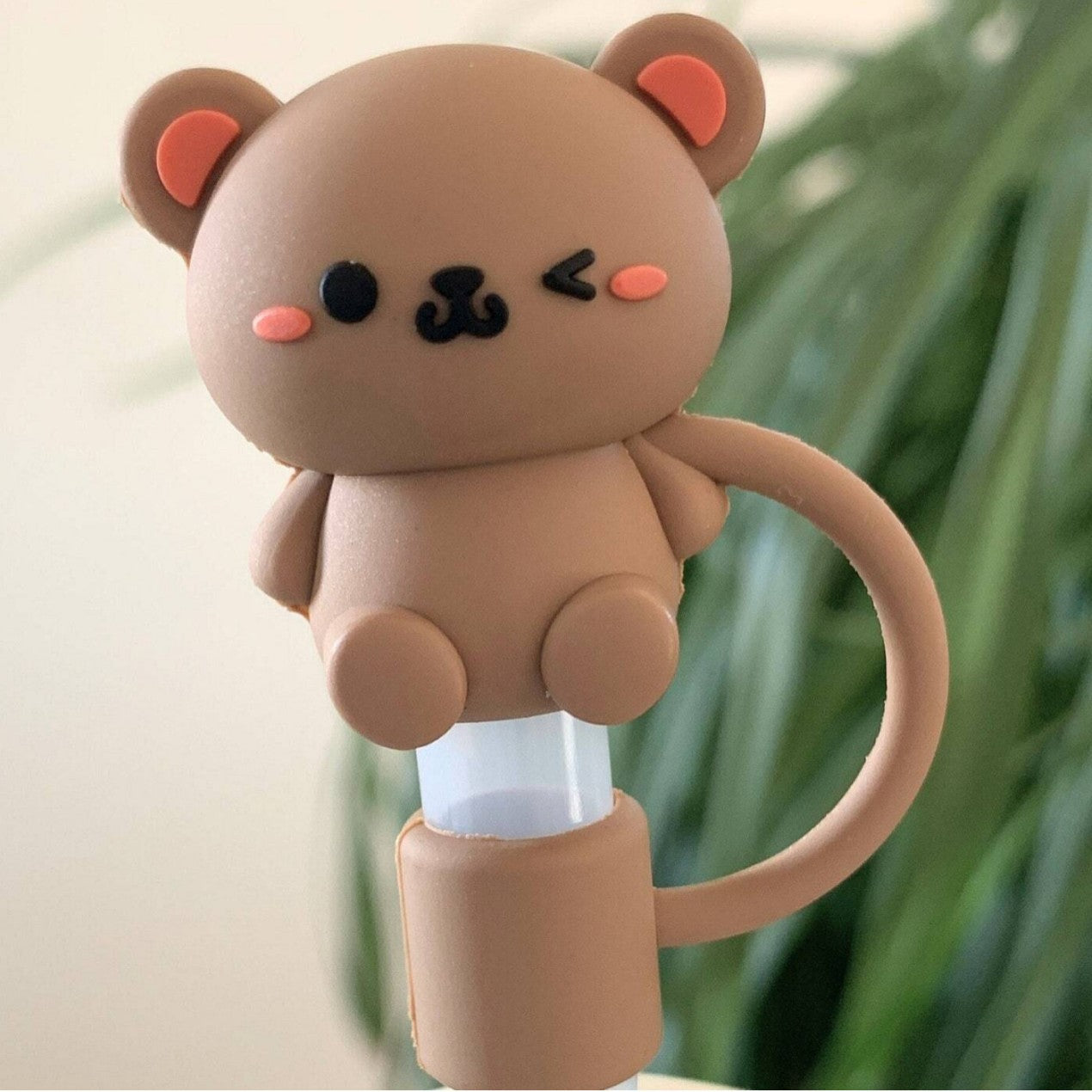 Wholesale  10mm Cute Frog Duck Animal PVC Soft Straw Tube Cap