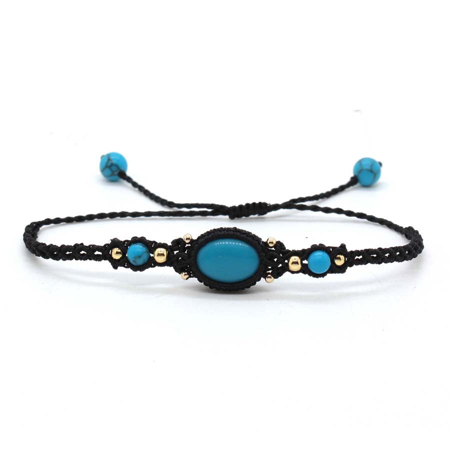 Wholesale Stylish Amethyst Oval Braided Stretch Bracelet For Women Adjustable Everyday Jewelry Accessory Ideal For Boutique Resale