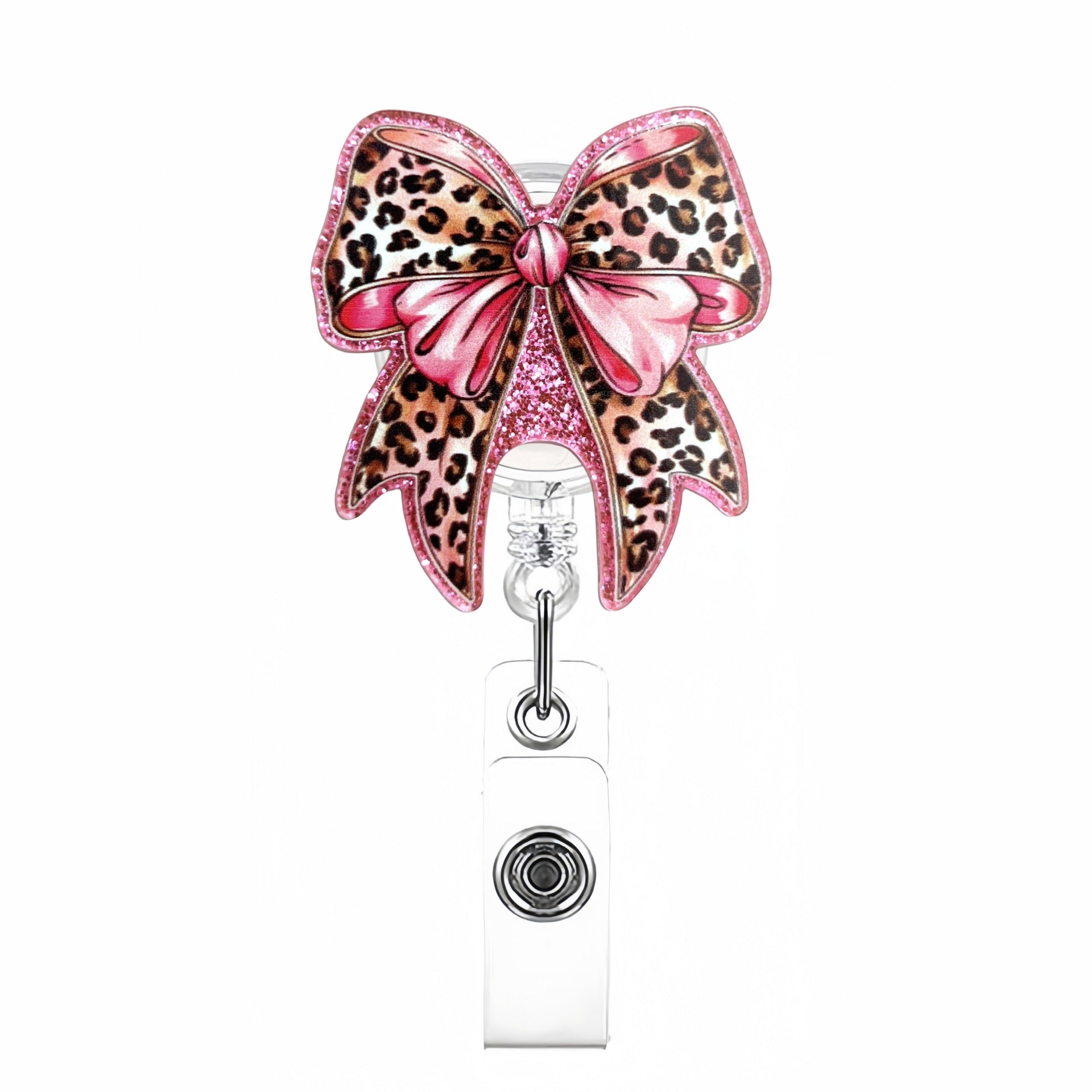 Wholesale Acrylic Creative Bow Badge Reels Keychains