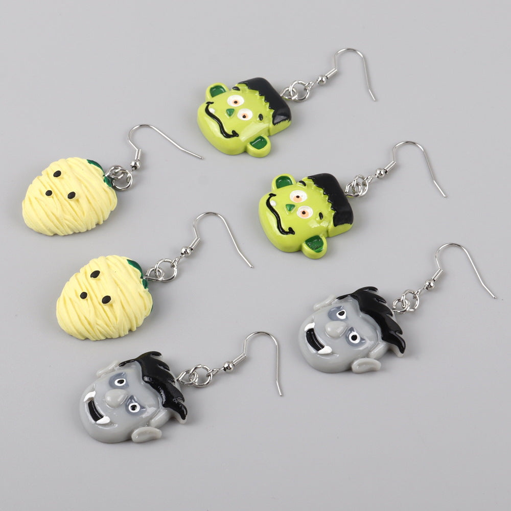 Wholesale  Ghost   Carnival Night Ghost Ghost Head Doll Blood  Earrings