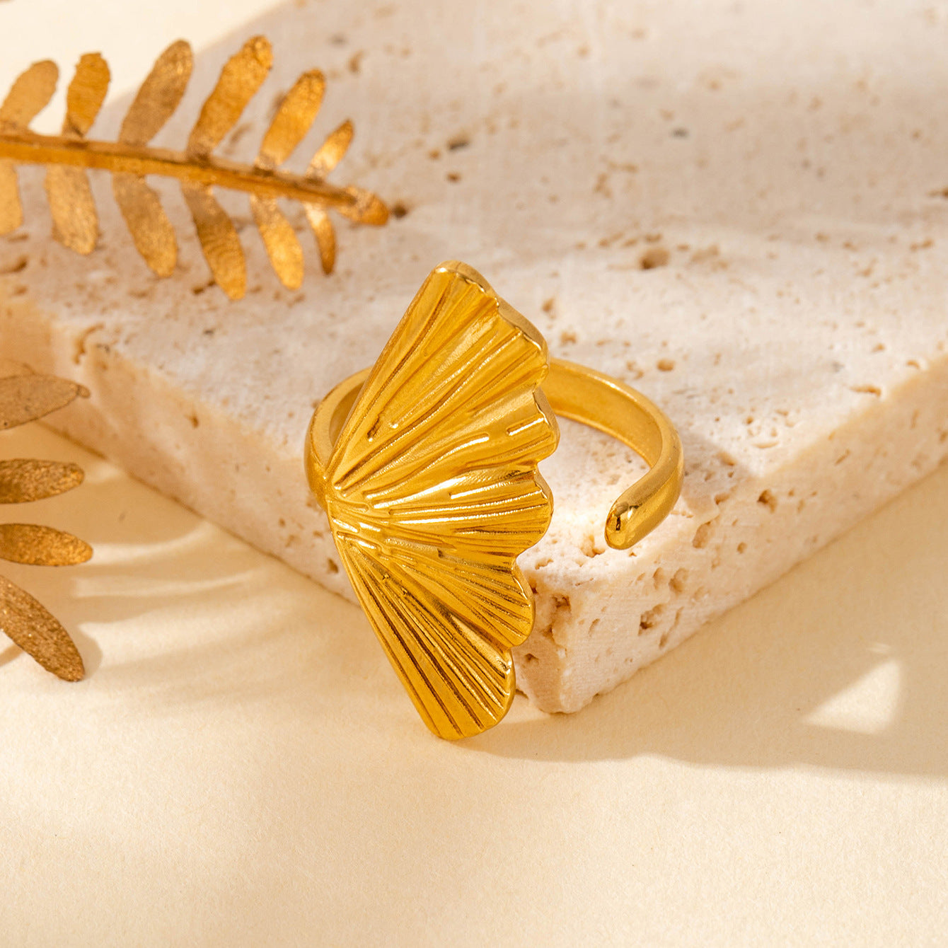 Wholesale titanium steel love butterfly  retro open ring