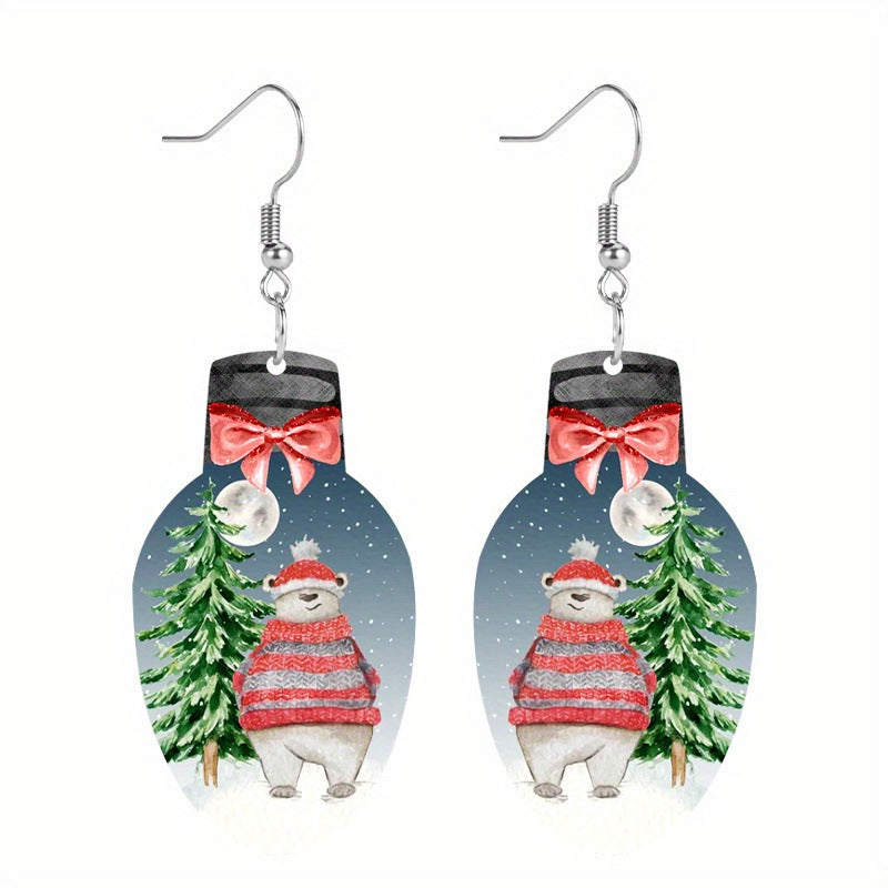 Wholesale Charming Acrylic Flat Christmas Earrings