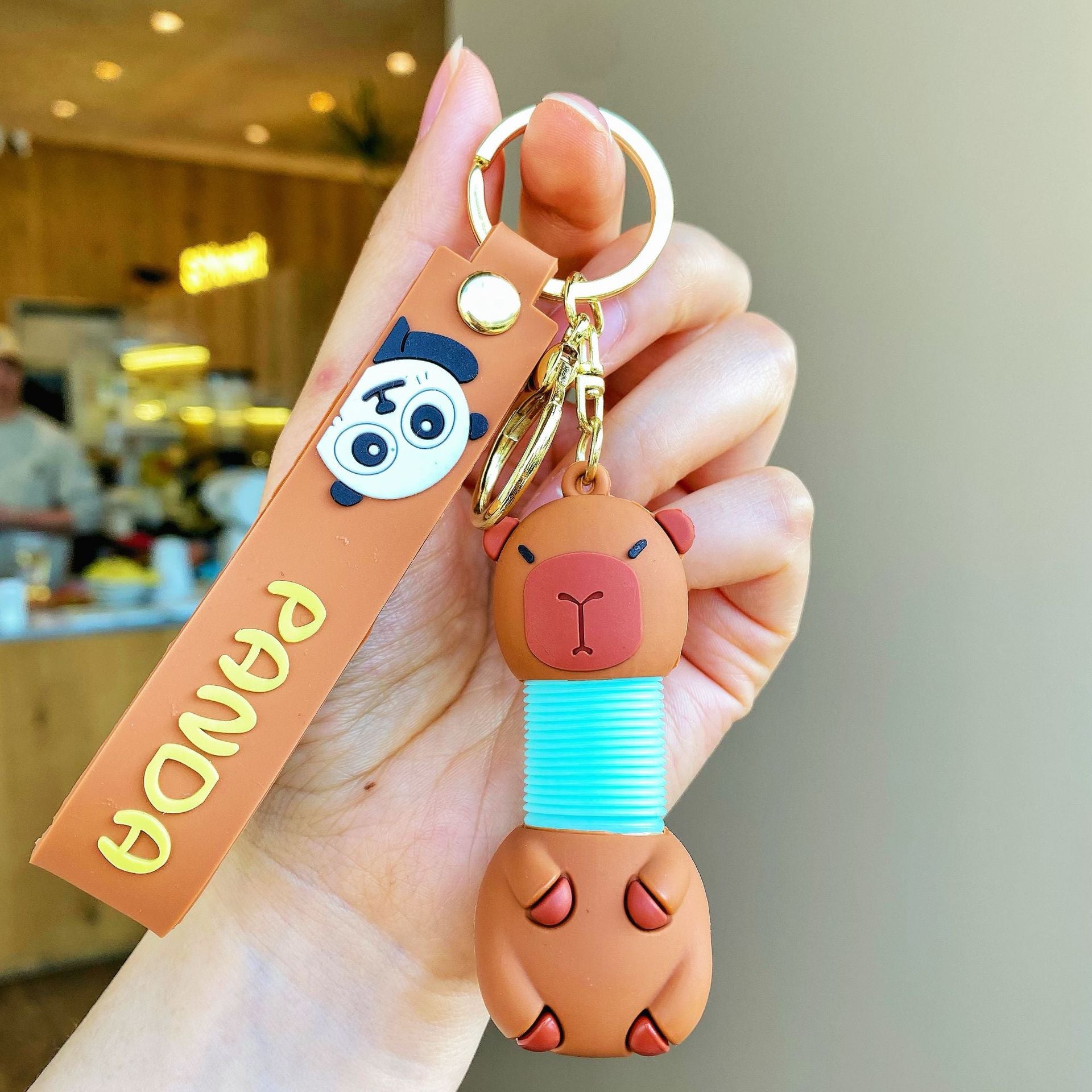 Wholesale Cartoon Cute Keychain Creative Keychain Silicone Retractable Keychains ACC-KC-SJ005