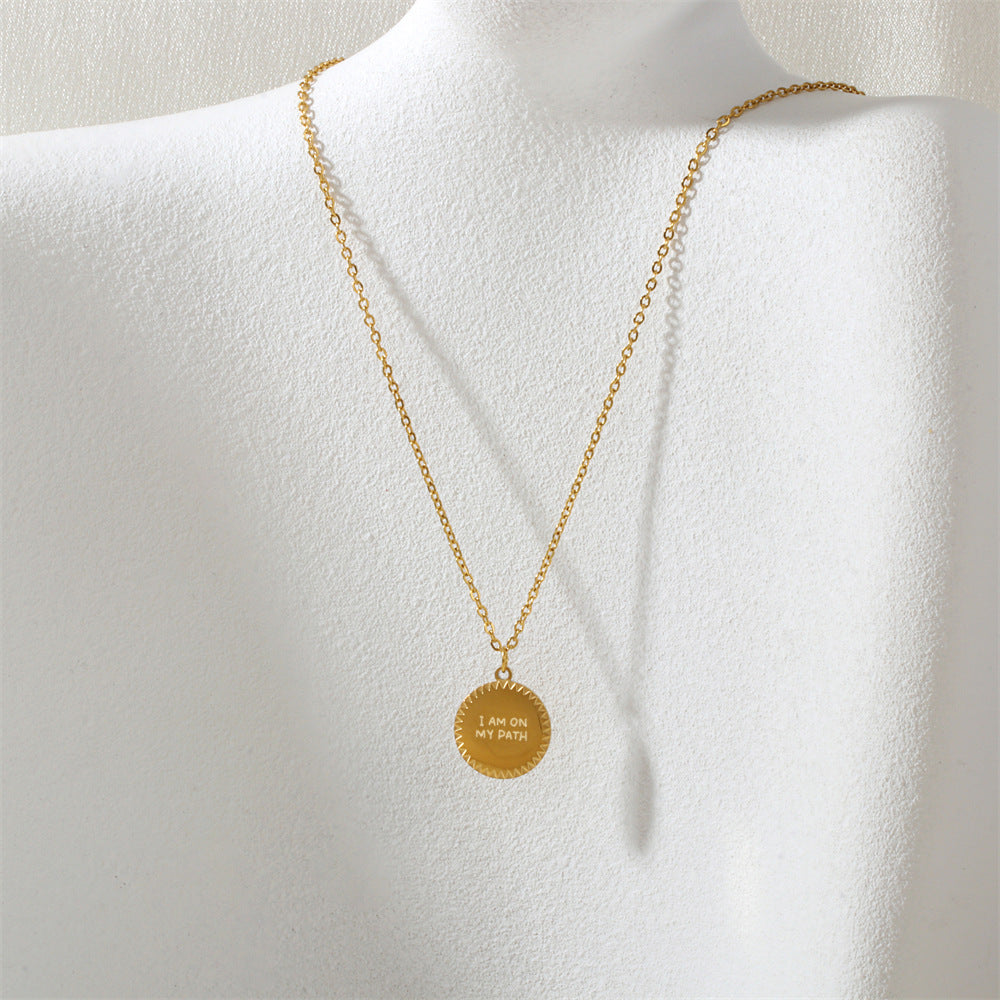 Wholesale Letter element medal anniversary blessing non-fading titanium steel necklace